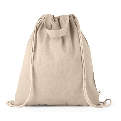 RISSANI. Taška so šnúrkou z recyklovanej bavlny (70 %) a polyester (30 % rPET) (140 g/m²)