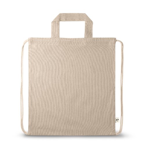 RISSANI. Taška so šnúrkou z recyklovanej bavlny (70 %) a polyester (30 % rPET) (140 g/m²)
