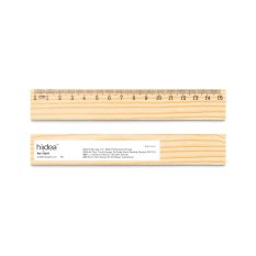 WESLEY 15. Pravítko z borovicového dreva s 15 cm stupnicou