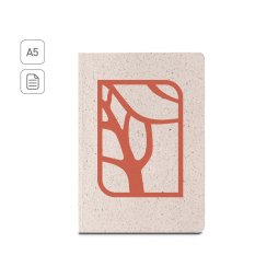 ORGANIC SEMI-RIGID. Poznámkový blok A5 s polotuhou obálkou vyrobený z organickej hmoty (80%)