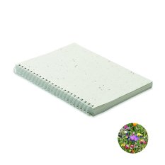 Zápisník A5, semínka v deskách