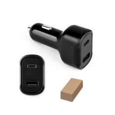 DIRAC. Adaptér do zapaľovača cigariet s portom USB-A 18W a USB-C 20W v recyklovaný ABS (100 % rABS)