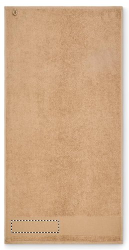 Bavlněný ručník na ruce - Umístění a max. velikost potisku: STRIP LEFT, 50x200mm, Typ potisku a počet barev: Sítotiskový transfer, 6 barev, Počet kusů: 2000