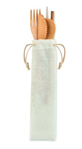 Příbory a brčko z bambusu