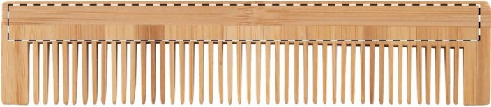 Bessone bambusový hřeben - Umístění a max. velikost potisku: Zadní strana, 70 x 8, Typ potisku a počet barev: Tampontisk, 1 barva, Počet kusů: 4000