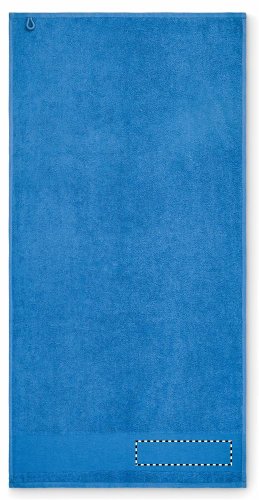 Bavlněný ručník na ruce - Umístění a max. velikost potisku: STRIP LEFT, 50x200mm, Typ potisku a počet barev: Sítotiskový transfer, 6 barev, Počet kusů: 2000