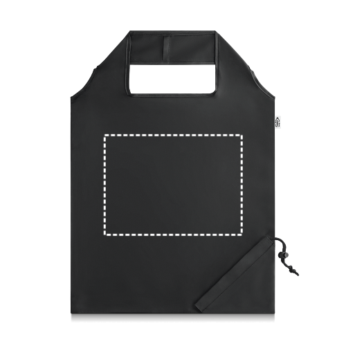 BEIRA. Skládací taška 190T rPET - Umístění a max. velikost potisku: Kapsa, 50 x 30, Typ potisku a počet barev: Transfer, 4 barvy, Počet kusů: 5