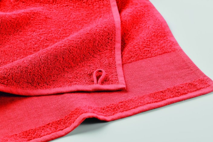 Bavlněný ručník na ruce - Umístění a max. velikost potisku: STRIP LEFT, 50x200mm, Typ potisku a počet barev: Sítotiskový transfer, 6 barev, Počet kusů: 2000