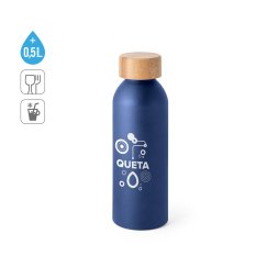 QUETA. Hliníková fľaša s bambusovým viečkom 550 ml