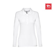 THC BERN WOMEN WH. Dámské polo tričko s dlouhým rukávem z mykané bavlny