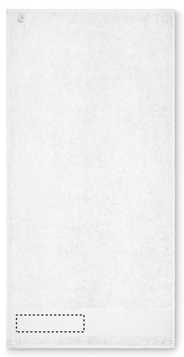 Bavlněný ručník na ruce - Umístění a max. velikost potisku: STRIP LEFT, 50x200mm, Typ potisku a počet barev: Sítotiskový transfer, 6 barev, Počet kusů: 2000