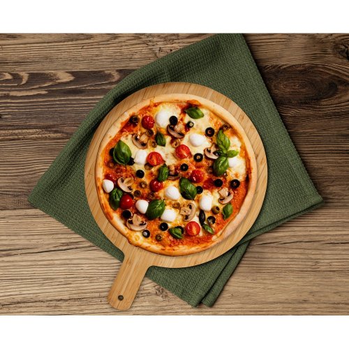 CHEESANO. Kruhová bambusová servírovacia doska