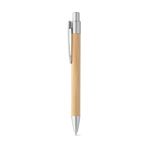BAMBU. Bambusové guľôčkové pero - Typ potlače a počet farieb: Tampontlač, 1 farba, Umiestnenie a max. veľkosť potlače: Klip, 20 x 5, Počet kusov: 1500