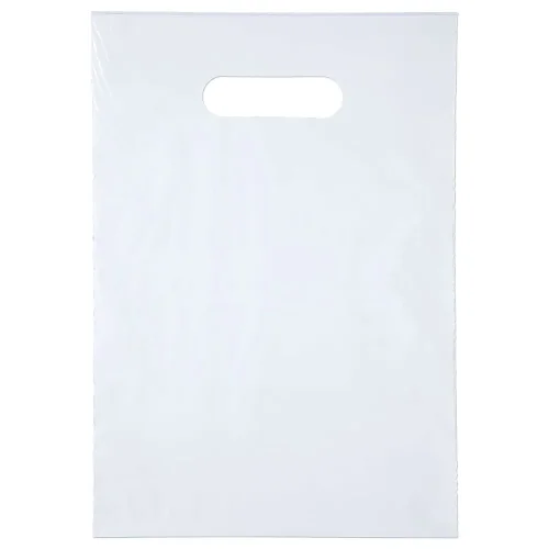 Igelitové LDPE tašky bílé | s průhmatem
