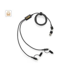 BERTOZZI. Superrýchly USB kábel 6 v 1 z recyklovaného hliníka (20 %) a recyklovaného PET (4 %)