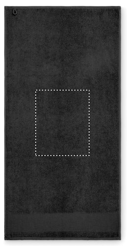 Bavlněný ručník na ruce - Umístění a max. velikost potisku: STRIP LEFT, 50x200mm, Typ potisku a počet barev: Sítotiskový transfer, 6 barev, Počet kusů: 2000