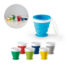 ASTRADA. Skladací cestovný pohár zo silikónu a PP 250 ml