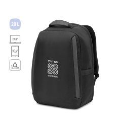 YANGON BPACK. Batoh proti krádeži, z kepru s vodoodpudivou úpravou a recyklovaného polyesteru 600D vysoké hustoty, na 17.3" notebook