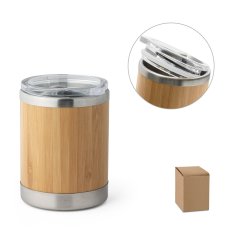 LYCKA. Hrnek z bambusu a nerezové oceli 350 ml