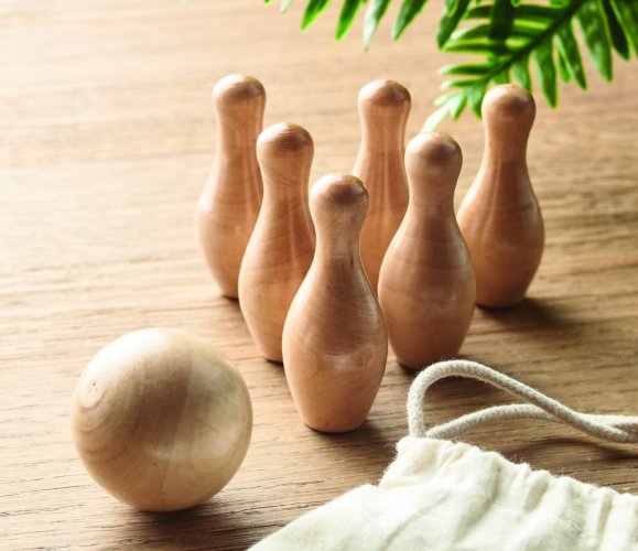 Mini bowlingová sada z borovico