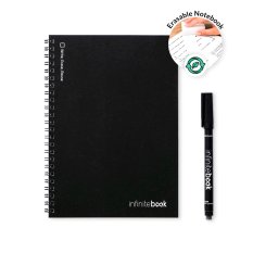 INFINITEBOOK LINED A5. Nekonečná kniha s flexibilním obalem a 15 linkovanými tabulovými stránkami