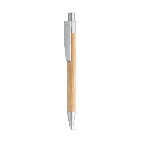 BAMBU. Bambusové guľôčkové pero - Typ potlače a počet farieb: Tampontlač, 1 farba, Umiestnenie a max. veľkosť potlače: Spodná časť 2, 50 x 5, Počet kusov: 1000