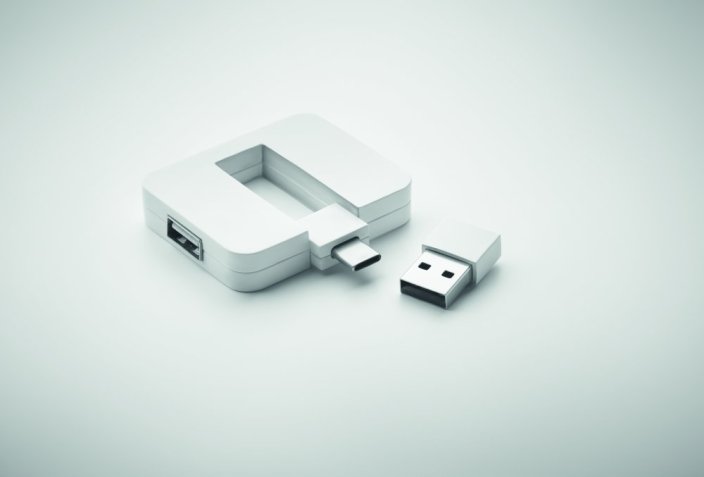 4portový USB rozbočovač - Umiestnenie potlače: TOP, Typ potlače: Tampontisk (max. 4 farby, 20x40mm), Počet farieb potlače: 1 farba, Počet kusov: 60