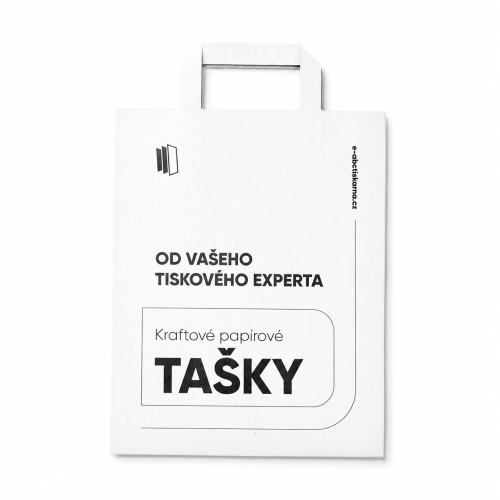 Kraftové papírové tašky | bílé | ploché ucho