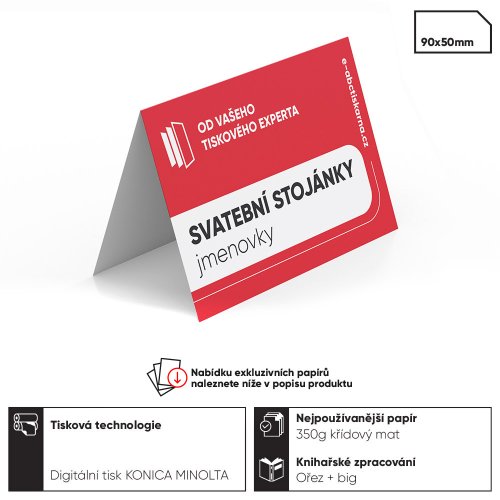 Svadobné kartičky stojacie, menovky ai.