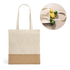 MERCAT. 100% bavlnená taška (160 g/m²) s detailmi z imitácie juty