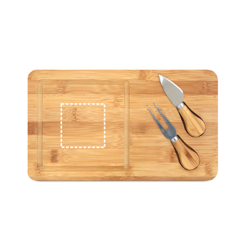 WOODS. Bambusové prkénko na sýr se 2 nástroji z bambusu a nerezové oceli