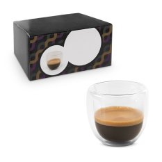 EXPRESSO. Borosilikátového sklenená kávová súprava s 2 pohármi