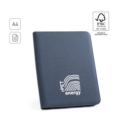 EMERGE FOLDER. Zakladač A4 z recyklovaného polyesteru (100 % rPET) 300D so zipsom