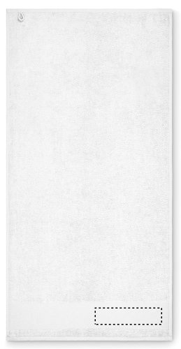 Bavlněný ručník na ruce - Umístění a max. velikost potisku: STRIP LEFT, 50x200mm, Typ potisku a počet barev: Sítotiskový transfer, 6 barev, Počet kusů: 2000