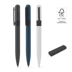 ELSIE ROUND. Kovové guľôčkové pero (60% recyklované) s zaobleným dizajnom