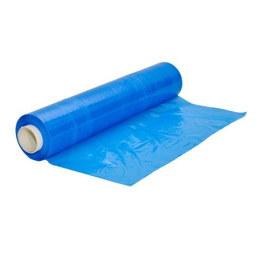 Ruční modrá stretch fólie 50 cm | 1.66 kg - Materiál fólie: Polyethylen 23 µm, Barva fólie: Modrá, Šířka fólie: 50 cm