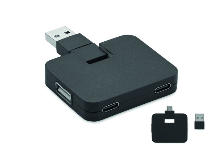 4portový USB rozbočovač - Umiestnenie potlače: TOP, Typ potlače: Tampontisk (max. 4 farby, 20x40mm), Počet farieb potlače: 1 farba, Počet kusov: 60