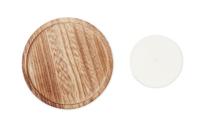 Svíčka s dřevěným stojánkem