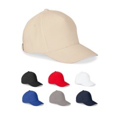 ASHTON. 100 % čiapka z bavlny (260 g/m²) s 5 panelmi