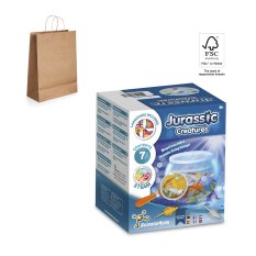 Jurassic Pets Kit II. Vzdelávacia hra pre deti dodáva sa s darčekovou taškou z kraftového papiera (115 g/m²), vyrobený z materiálu certifikovaného FSC™ a iných kontrolovaných materiálov v slonovinovej kosti