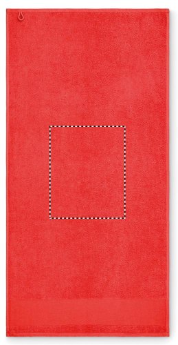 Bavlněný ručník na ruce - Umístění a max. velikost potisku: STRIP LEFT, 50x200mm, Typ potisku a počet barev: Sítotiskový transfer, 6 barev, Počet kusů: 2000