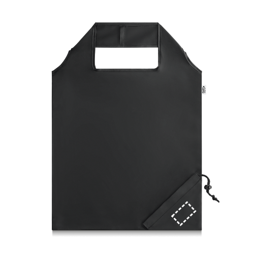 BEIRA. Skládací taška 190T rPET - Umístění a max. velikost potisku: Kapsa, 50 x 30, Typ potisku a počet barev: Transfer, 4 barvy, Počet kusů: 5