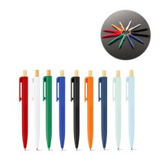 ZARA. Guľôčkové pero z recyklovaného ABS (100% rABS) s bambusovým tlačidlo