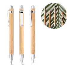 HERA. Bambusové guľôčkové pero s kovovým klipom