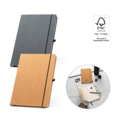 MATISSE. Poznámkový blok A5 s pevnými deskami z kůže (70 % recyklované) s linkovanými listy