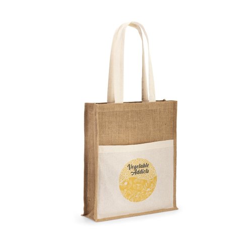 BRAGA. Jutová taška (240 g/m²) a kapsa ze 100% bavlny (140 gm²)