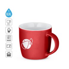 COMANDER. Keramický hrnček s lesklou povrchovou úpravou, 370 ml