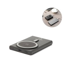 WRIGHT 5. Magnetická powerbanka s rýchlym nabíjaním z recyklovaného hliníka a recyklovaného ABS 5 000 mAh