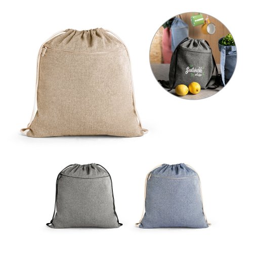 CHANCERY. Stahovací vak z recyklované bavlny (70 %), polyesteru (30 % rPET) (140 g/m²)