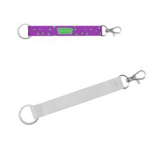 WALSALL. Šnúrka na krk SUBLIMAČNÁ krátka II DUO (20 mm) z recyklovaného polyesteru (100 % rPET) s krúžkom s priemerom 32 mm a karabínou s priemerom 20 mm